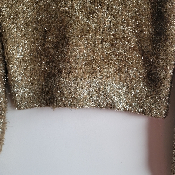 RACHEL Rachel Roy, Dehlia‎ Metallic Crewneck Pullover Sweater, Gold, Size Medium - Picture 4 of 8